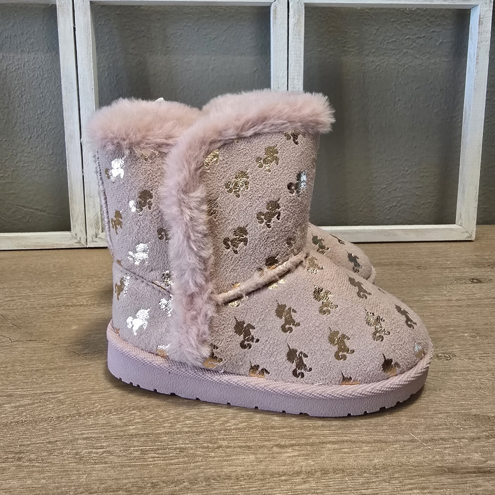 Olivia Miller Girl Unicorn Toddler Girl's Slipper Boots, Size 10, Pink